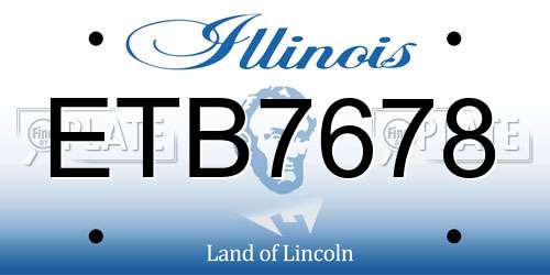 ETB7678 Illinois License Plate