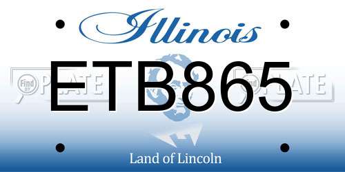 ETB865 Illinois License Plate