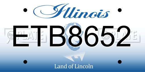 ETB8652 Illinois License Plate