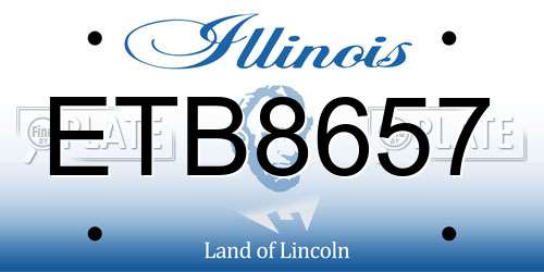 ETB8657 Illinois License Plate