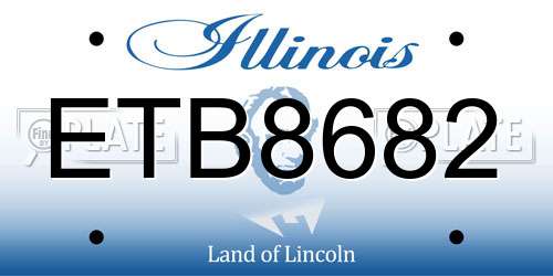 ETB8682 Illinois License Plate