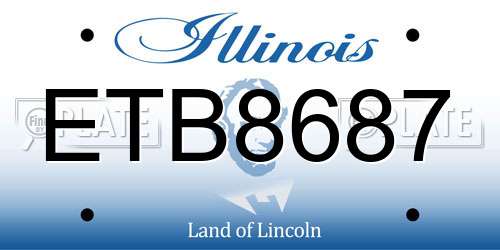 ETB8687 Illinois License Plate