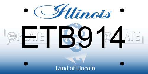 ETB914 Illinois License Plate