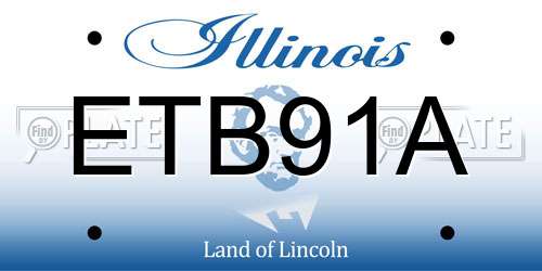 ETB91A Illinois License Plate