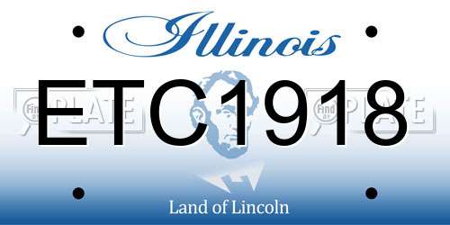 ETC1918 Illinois License Plate