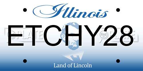 ETCHY28 Illinois License Plate