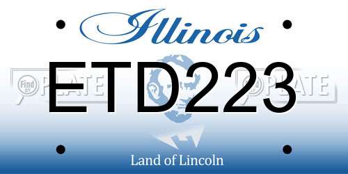ETD223 Illinois License Plate