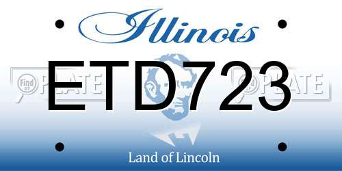 ETD723 Illinois License Plate