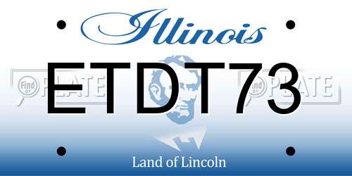 ETDT73 Illinois License Plate