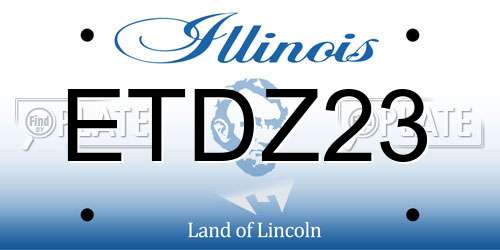 ETDZ23 Illinois License Plate