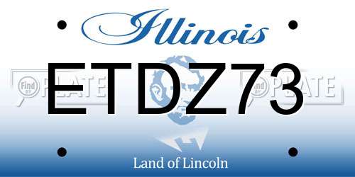 ETDZ73 Illinois License Plate