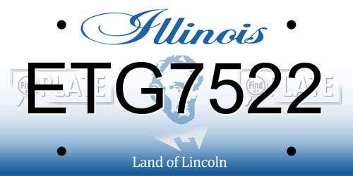 ETG7522 Illinois License Plate