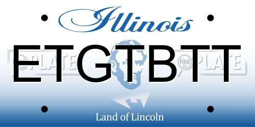 ETGTBTT Illinois License Plate