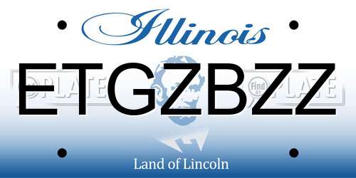 ETGZBZZ Illinois License Plate
