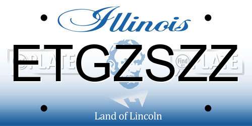 ETGZSZZ Illinois License Plate