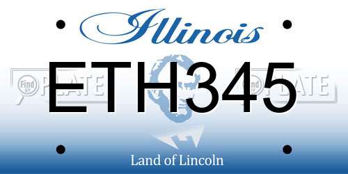 ETH345 Illinois License Plate