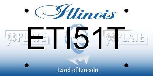 ETI51T Illinois License Plate
