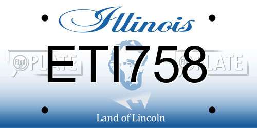 ETI758 Illinois License Plate