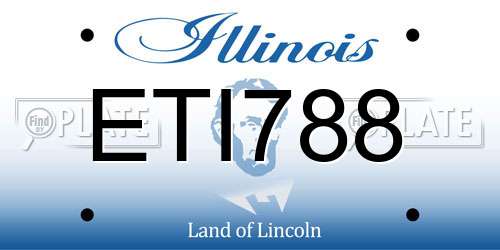 ETI788 Illinois License Plate