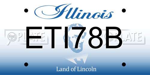 ETI78B Illinois License Plate