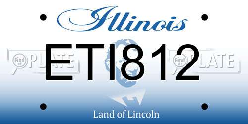 ETI812 Illinois License Plate