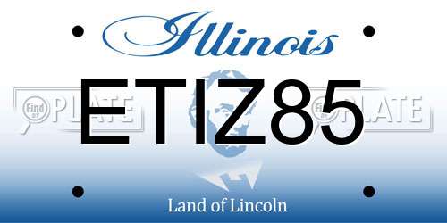 ETIZ85 Illinois License Plate