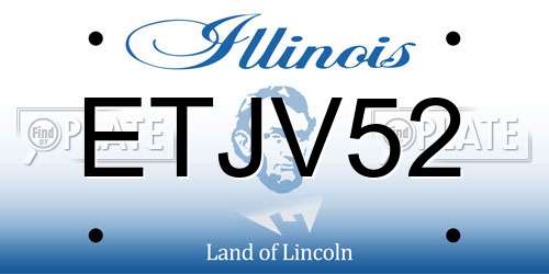 ETJV52 Illinois License Plate