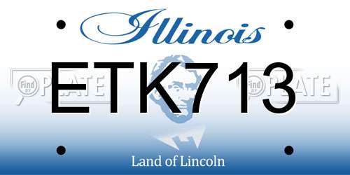 ETK713 Illinois License Plate