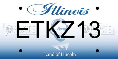 ETKZ13 Illinois License Plate