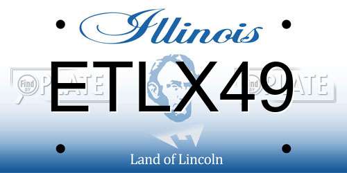 ETLX49 Illinois License Plate