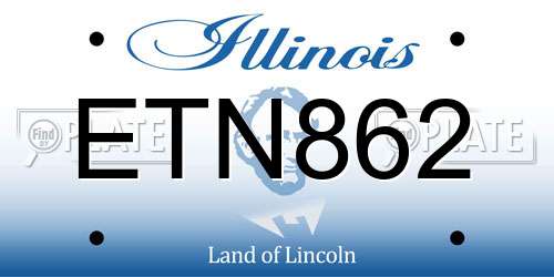 ETN862 Illinois License Plate