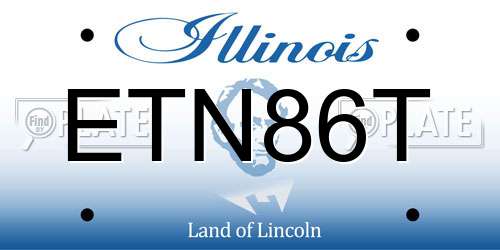 ETN86T Illinois License Plate