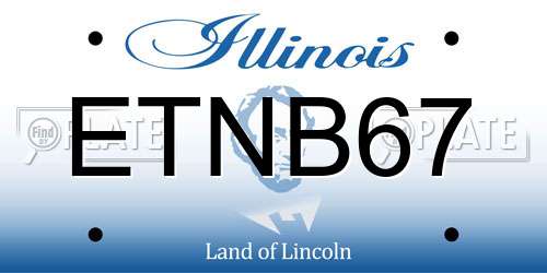 ETNB67 Illinois License Plate