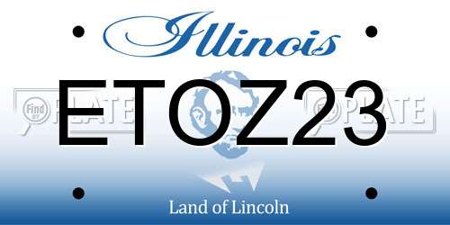 ETOZ23 Illinois License Plate