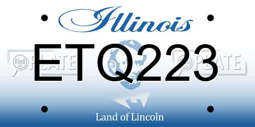 ETQ223 Illinois License Plate