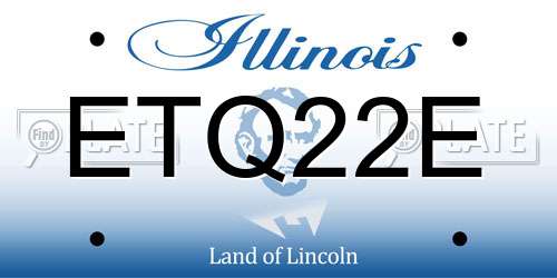ETQ22E Illinois License Plate