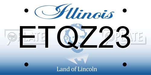ETQZ23 Illinois License Plate