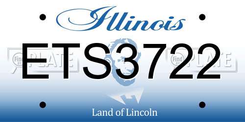ETS3722 Illinois License Plate