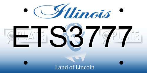 ETS3777 Illinois License Plate