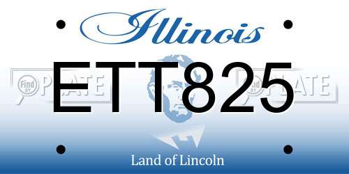 ETT825 Illinois License Plate