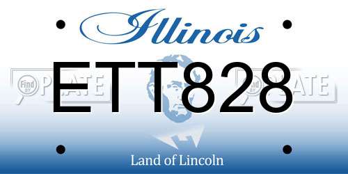 ETT828 Illinois License Plate