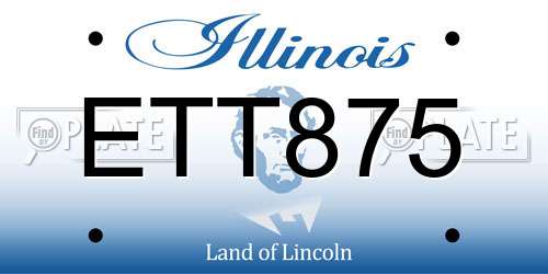 ETT875 Illinois License Plate