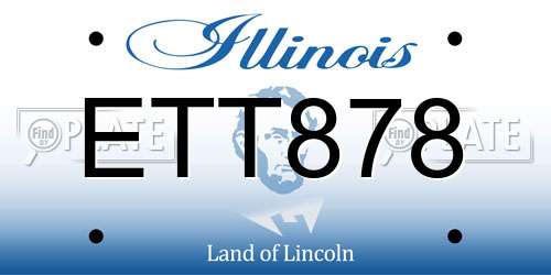 ETT878 Illinois License Plate
