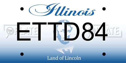 ETTD84 Illinois License Plate