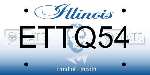 ETTQ54 Illinois License Plate