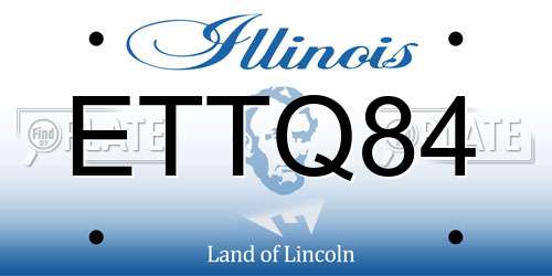 ETTQ84 Illinois License Plate