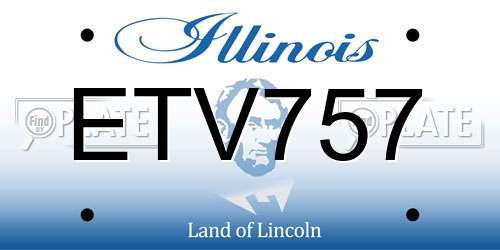 ETV757 Illinois License Plate