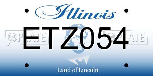 ETZ054 Illinois License Plate