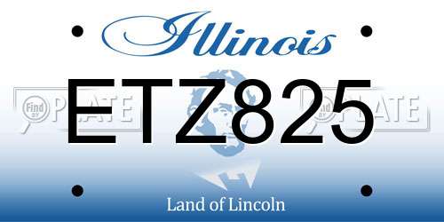 ETZ825 Illinois License Plate