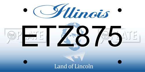 ETZ875 Illinois License Plate